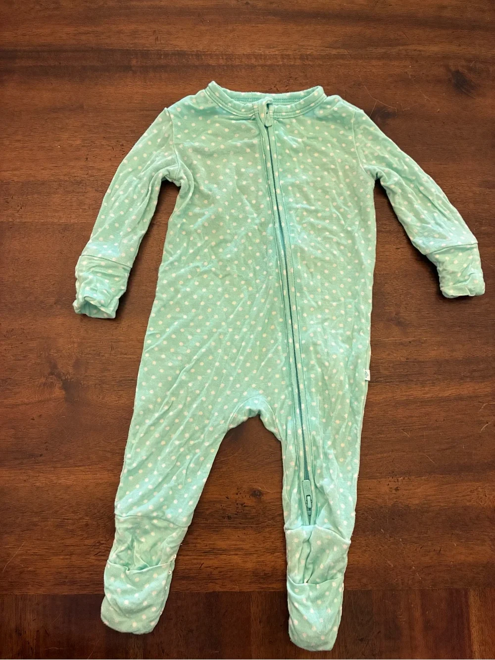 Posh Peanut Lyla Convertible One Piece 0-3 Month Sleeper Footie Pajama Polka Dot